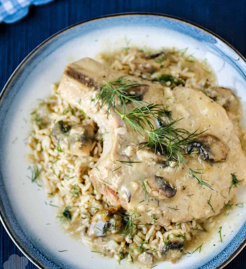 crock pot pork chops with mushroom soup