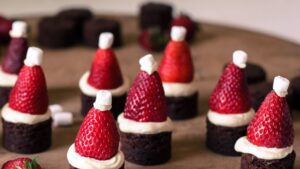 Santa Hat Brownies