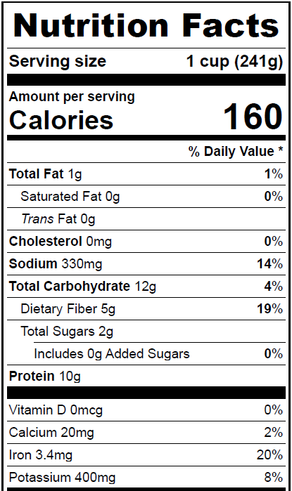 lentil soup nutrition