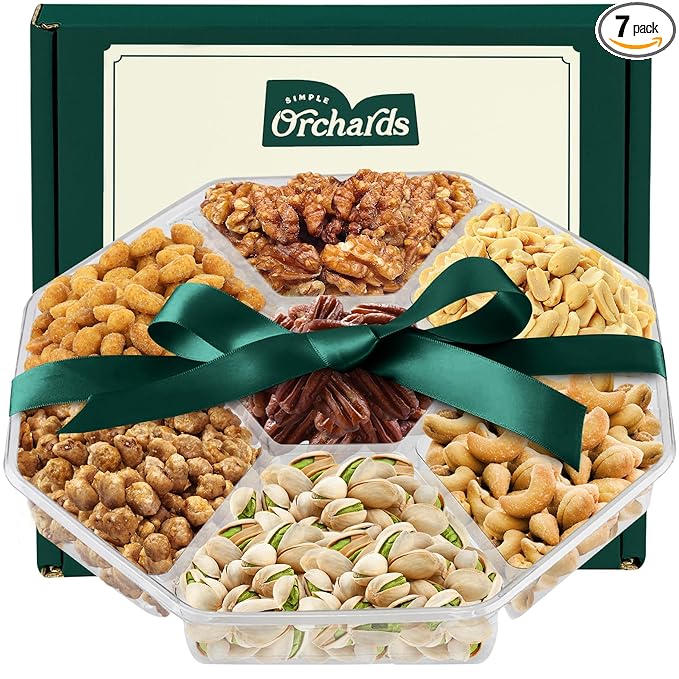 Nuts Gift Basket - Delicious Mixed Cravings of Freshly Roasted Nuts - Beautifully Packaged, Sympathy Basket, Healthy Nuts Gift for Thanksgiving and Christmas.<br><br>