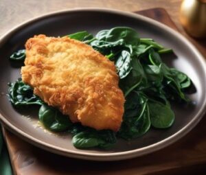 parmesan crusted chicken with spinach